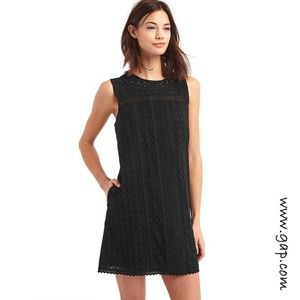 Gap Sleeveless Lace Shift Dress True Black Size XL